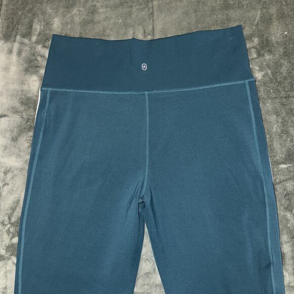 JustFab Flare Leggings Women's XXL Teal White Side Stripe Pull On Activewear - Picture 6 of 7